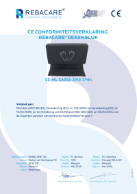 CE-Konformitätserklärung Deckenblock von REBACARE®